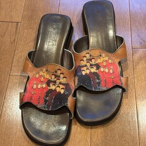 Vintage Jeon Asian Inspired Leather Sandals
